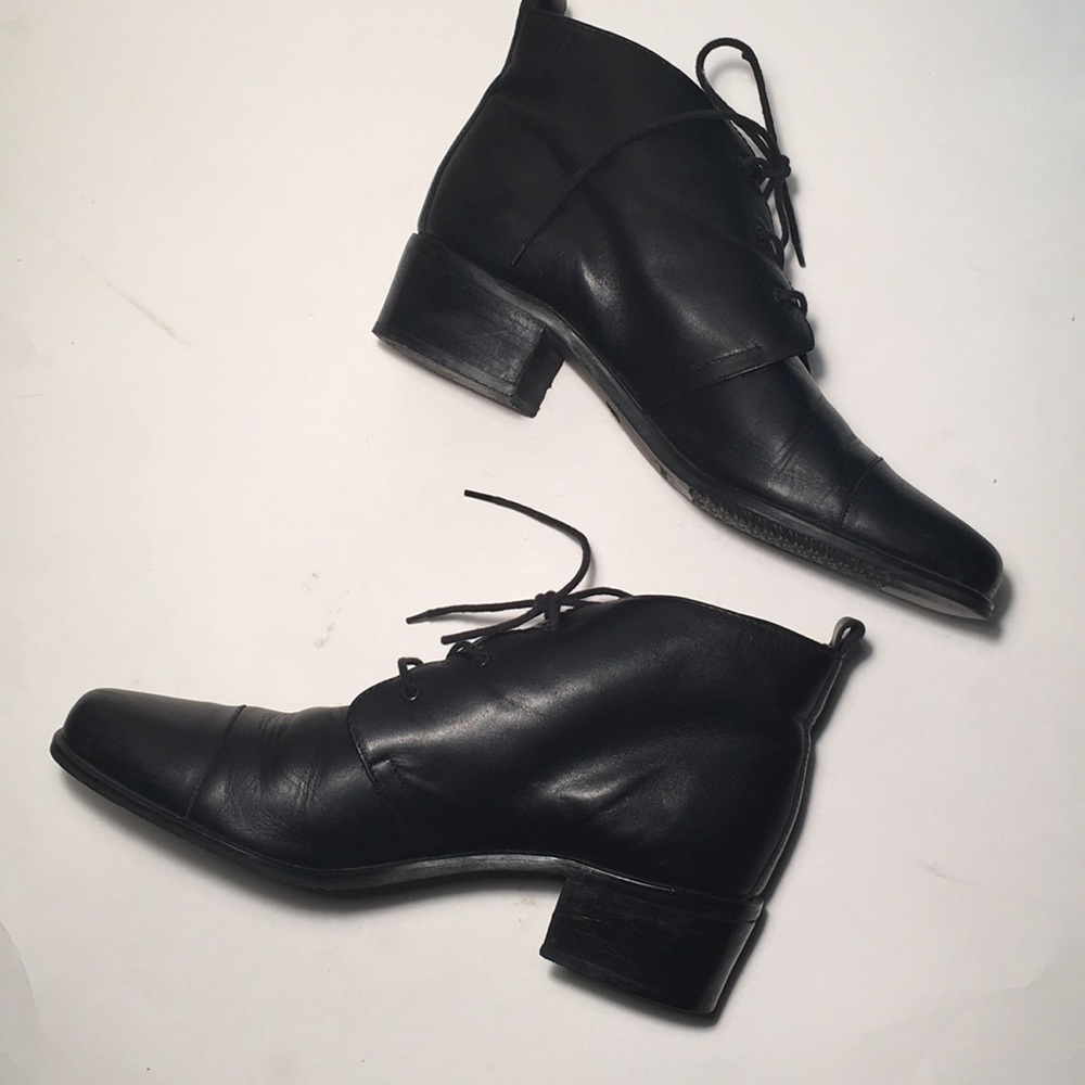 NATURALIZER Leather Lace-up Ankle Boots, Sz 9
